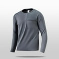thumbnail image 7 of Zylanna Men's Long Sleeve T-Shirts, Crew Neck Solid Color Activewear Stretchy Casual Tops for Sport Gray, 7 of 7