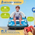 thumbnail image 6 of 12V Bumper Car Ride on with Remote Control, Toddler Boy Toys Age 3-5 with Anti-Collision Padding, Girl Riding Toys 3-5 with Safety Belt, 360° Spin Ride on Toys with LED Lights, Bluetooth, Blue, 6 of 8