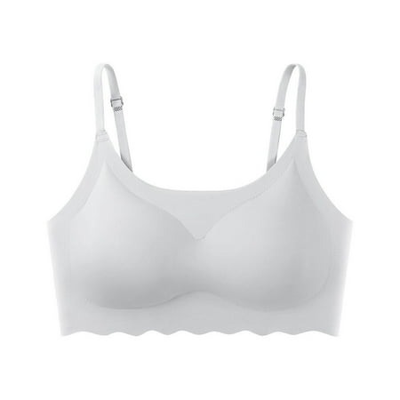 

Womens Sports Bras Seamless Workout Activity Yoga Sleep Removable Pads Wireless Bra Gray XXL