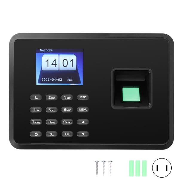 Máquina de tarjetas de tiempo, máquina de asistencia de 2,4 pulgadas Máquina de asistencia de huellas dactilares Máquina de control de asistencia Diseño de última generación