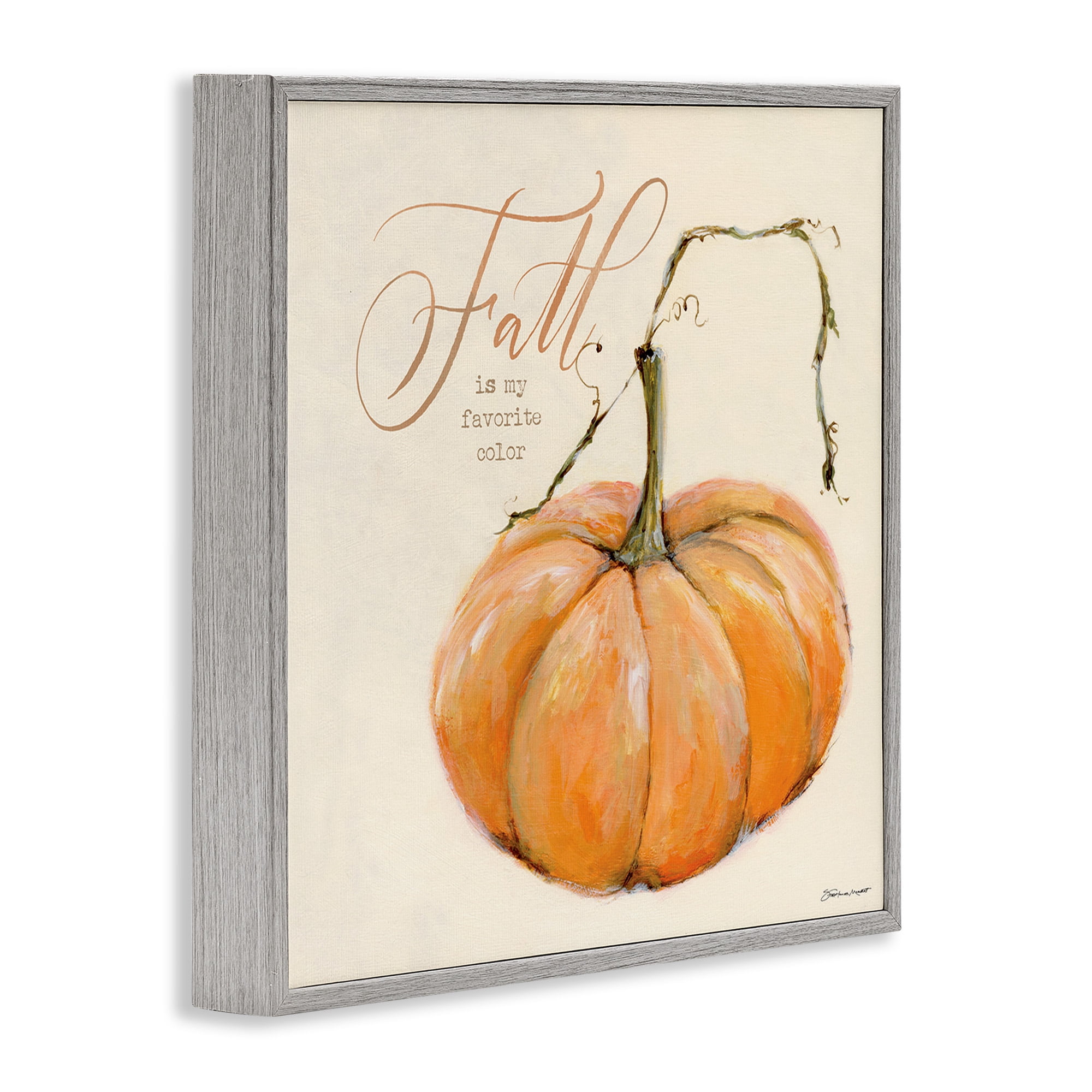Stupell Industries Fall My Favorite Color Seasonal Holiday Painting Gray Framed Art Print Wall Art, 24 x 24