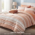 thumbnail image 6 of U by Bedsure Queen Comforter Set Burnt Orange, 7 Pieces Reversible Bed in a Bag, Striped Bedding Set, All-Season, 6 of 11