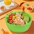 thumbnail image 4 of Set of 4 Pcs Round Nesting Bowls,Big Bowl Food Storage Containers,Green Reusable Plastic Bowl,Mixing Bowls with Lids for School,Home, 4 of 6