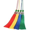 thumbnail image 3 of HUGFEGWE 30Pcs Mini Tiny Craft Tassels Sewing Tassels with Round Green Bead Mobile Pendant Bookmark Hanger for Keychain Earring,Jewelry Making,Souvenir,Graduation,Bookmarks,Clothing CJ25311-754, 3 of 6