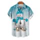 thumbnail image 3 of Mens Manga Corta Botón Abajo Camisas, Cuello de Vuelta Navidad Impresa Blusa, Top de Moda Casual, 3 of 4
