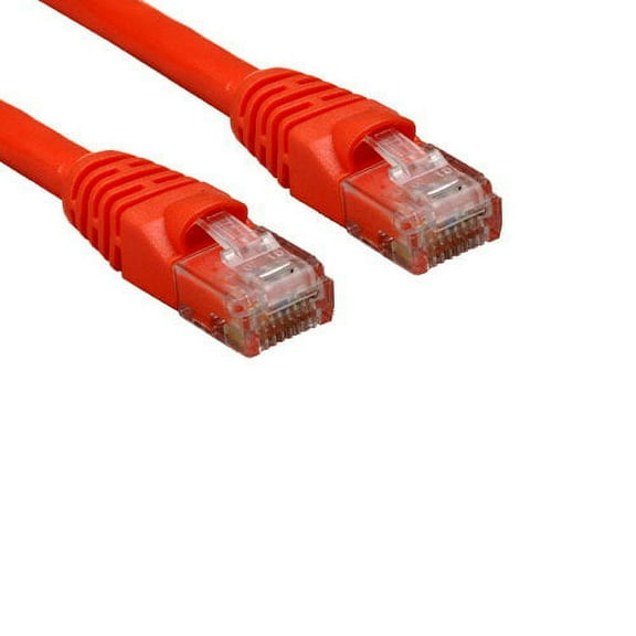Kentek 25 Feet FT CAT6 UTP Crossover Patch Cable 24 AWG 550 MHz Category 6 Unshielded Twisted Pair Cross-over Snagless Molded Boot Ethernet RJ45 Network Cord PC Mac Hub Red