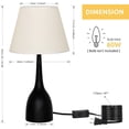 thumbnail image 3 of Black Modern Table Lamps with Metal Base and Linen Shade, 3 of 3