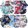 thumbnail image 2 of Ropa de playa hawaiana para perros, estampado de moda de verano, ropa para mascotas, camiseta Floral para perros pequeños, camisas para cachorros y gatos, chaleco, 2 of 5