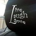 thumbnail image 3 of Yupbizauto Live Laugh Love Embroidery Black Fabric Car Headrest Cover, 3 of 6