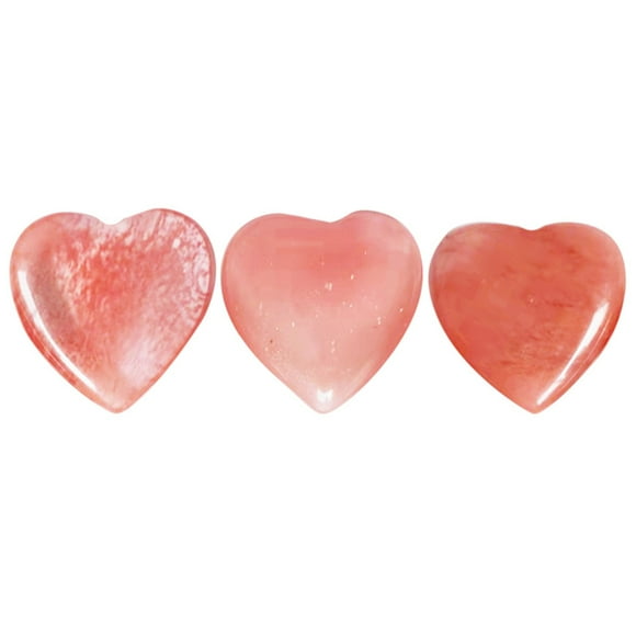 Eattic Heart-Shaped Stone Clearance Rose Quartz Crystals Heart Polished Stones Love Heart Stone Pink