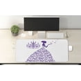 thumbnail image 2 of Love Computer Mouse Pad, Romantic Fairtytale Lady Butterflies Princess with Antique Chandelier Graphic, Rectangle Non-Slip Rubber Mousepad X-Large, 35" x 15", Purple and White, by Ambesonne, 2 of 2