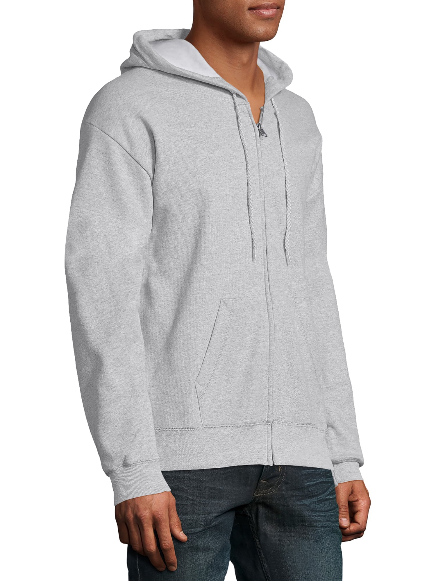 Hanes Men's and Big Men's Ecosmart Fleece Full Zip Hooded Jacket, up to Size 3XL