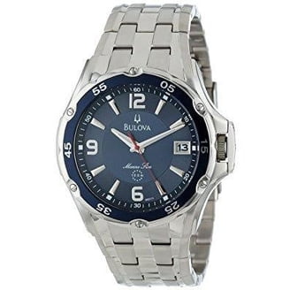 Men's Marine Star 96D14 Black Stainless-Steel Quartz Watch