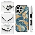 thumbnail image 3 of Compatible with iPhone 11 12 13 mini 14 15 16 Pro Max Plus Wallet Case with Card Holder, PU Leather Kickstand Card Slots Case ( Water Pattern, iPhone 13 mini), 3 of 7