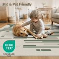 thumbnail image 4 of ODIKA 3'x5' Olive Green Geometric Art Striated Washable Throw Rug Modern Abstract Design With Border Ornamental for Entryway, Kitchen, Mudroom, Stain Resistant, Low Profile, Non-Slip, 4 of 7