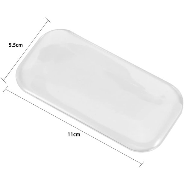 2 uds soporte de extensión de pestañas de silicona reutilizable paleta de soporte de pestañas postizas, paleta de pegamento para cejas, 11x6,5 cm (transparente)