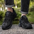 thumbnail image 2 of & All-Season Low-Top Hiking & Running Shoes - Heavy-Duty Tread Traction, Breathable Fabric Upper & Rubber Sole, Black/Grey Trekking Sneakers for Outdoor, Trail, Urban - Unisex Casual Athletic Footwea, 2 of 9