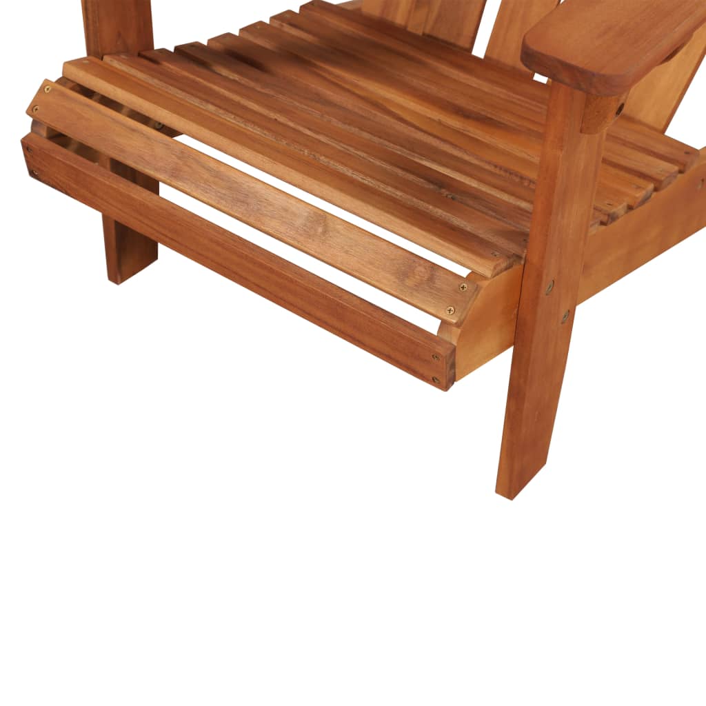 Canddidliike Folding Wood Adirondack Chair for Porch, Garden, Beach, Patio Seat - Natural Finish