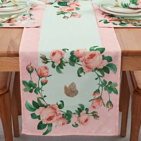 

aoselan Valentines Day Tablecloth - Wrinkle Free 14 x 108 Inch Rectangle Tabletop for Spring Decorations Weddings and Dinner Parties - Indoor Outdoor Stain and Water Resistant