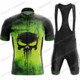 thumbnail image 1 of 2023 Skull Cycling Jersey Set Justiceiro Cycling Clothing Mens Punisher Road Bike Shirt Suit Bicycle Bib Shorts MTB Riding Clothing 9 XL, 1 of 5