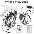 thumbnail image 3 of Energizer Smart Patio Lights, Sound Reactive RGBW+IC Outdoor String Lights w/ LED Light Bulbs, 24 ft, 3 of 7