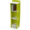 Legare Kids Furniture Frog Series Collection, No Tools Assembly 3-Shelf Bookcase, Lime Green and White