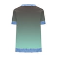 thumbnail image 4 of Sexlip Womens Short Sleeve Ombre Crew Neck T Shirt Gradient Design Breathable Fabric Relaxed Silhouette for Beach Days Green M, 4 of 5