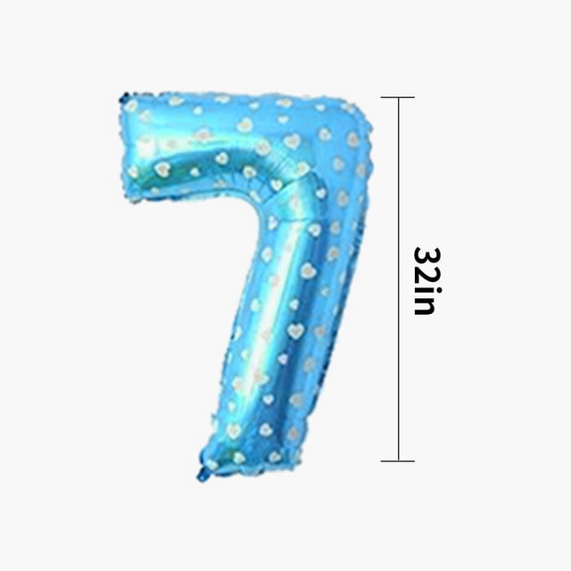 Inteprter 32 pulgadas número globo decorativo papel de aluminio globo cumpleaños boda fiesta vacaciones regalo decoración tipo 6 Kits de decoración para fiestas estrella azul siete