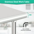 thumbnail image 5 of Stainless Steel Prep Table 60 x 24 Inches Kitchen Work Tables with Wheels NSF Commercial Worktable for Restaurant and Home, 5 of 9
