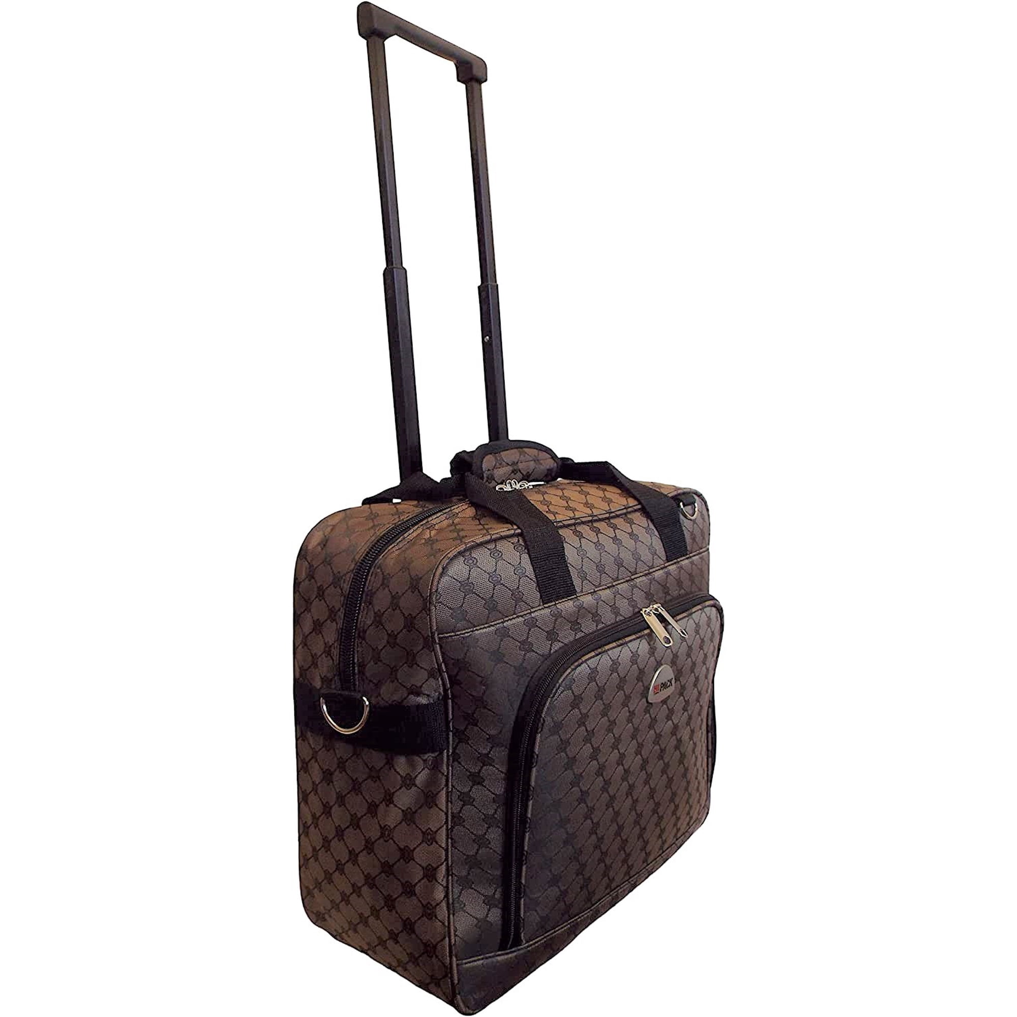 HiPack Multi-use Rolling Trolley Overnight Bag TSA Approved Carry On Dark Brown