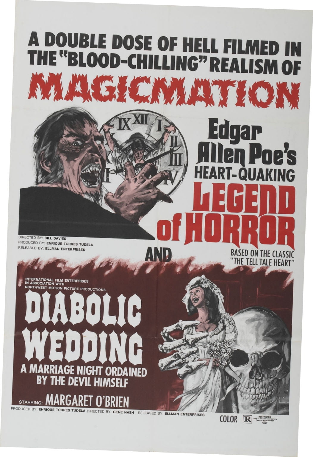 Best Posters Legend Of Horror Double Feature Movie Poster 11Inx17In ...