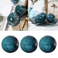 thumbnail image 2 of Juego de 3 esferas decorativas de cristal espejado de 10 cm / 4 pulgadas de diámetro - Juego de esferas para el hogar Azul, 2 of 2