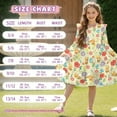 thumbnail image 6 of FKELYI Capybara Bee Cute Flower Print Girl Long Sleeve Dress Ruffle Sleeve Crew Neck Trim Dress for Birthday Party A Line Tiered Swing Pactchwork Dresses, 13-14 Y, 6 of 6