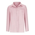 thumbnail image 3 of Clearance! Hassda Long Sleeve Shirts For Women Button Down Shirts For Women Summer Shirts For Women Linen Shirts For Women With Pockets Loose Fit Vacation Beach Work Tops Clothes Pink S-5XL, 3 of 6