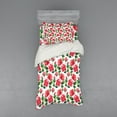 thumbnail image 2 of Ambesonne Rose Bedding Set 4 Pcs, Watercolor Fresh Blossoms, Queen, Red Green White, 2 of 3