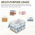 thumbnail image 6 of Yayeee Collapsible Cube Storage Bin with Lid Fabric Closet Decorative Basket with Handles, Winter Village, 6 of 7