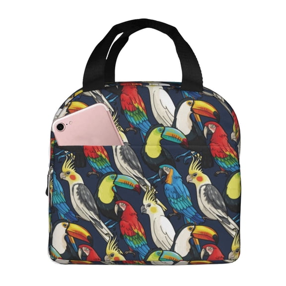 Vsdgher Parrot Lunch Bag, Lunch Box for Women Adult Men, Lunch Tote Insulated Cooler Lunch Container for Work/Office/Picnic/Travel