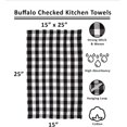 Black Buffalo Check Kitchen Towels And Dishcloths Set White and Black