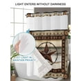 thumbnail image 4 of No Hook Cloth Fabric Shower Curtain with Snap in Liner, Texas Star Farm Waterproof Shower Curtains Set with See Through Top Window, Vintage Country Star Brown Wood Grain Bath Curtains Shower 54"x78", 4 of 6