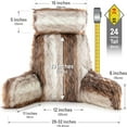 thumbnail image 5 of Medium Husband Pillow - Rare Baby Coyote Backrest, Two-tone Reversible Double Sided Fabulous Faux Fur Reading & Bed Rest Pillow with Arms & Neck Rol,l Adjustable Memory Foam - Sit Up Extremely Comfy, 5 of 10