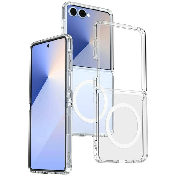 Nakedcellphone Clear Case for Samsung Galaxy Z Flip 7 Phone, Transparent - Compatible with MagSafe