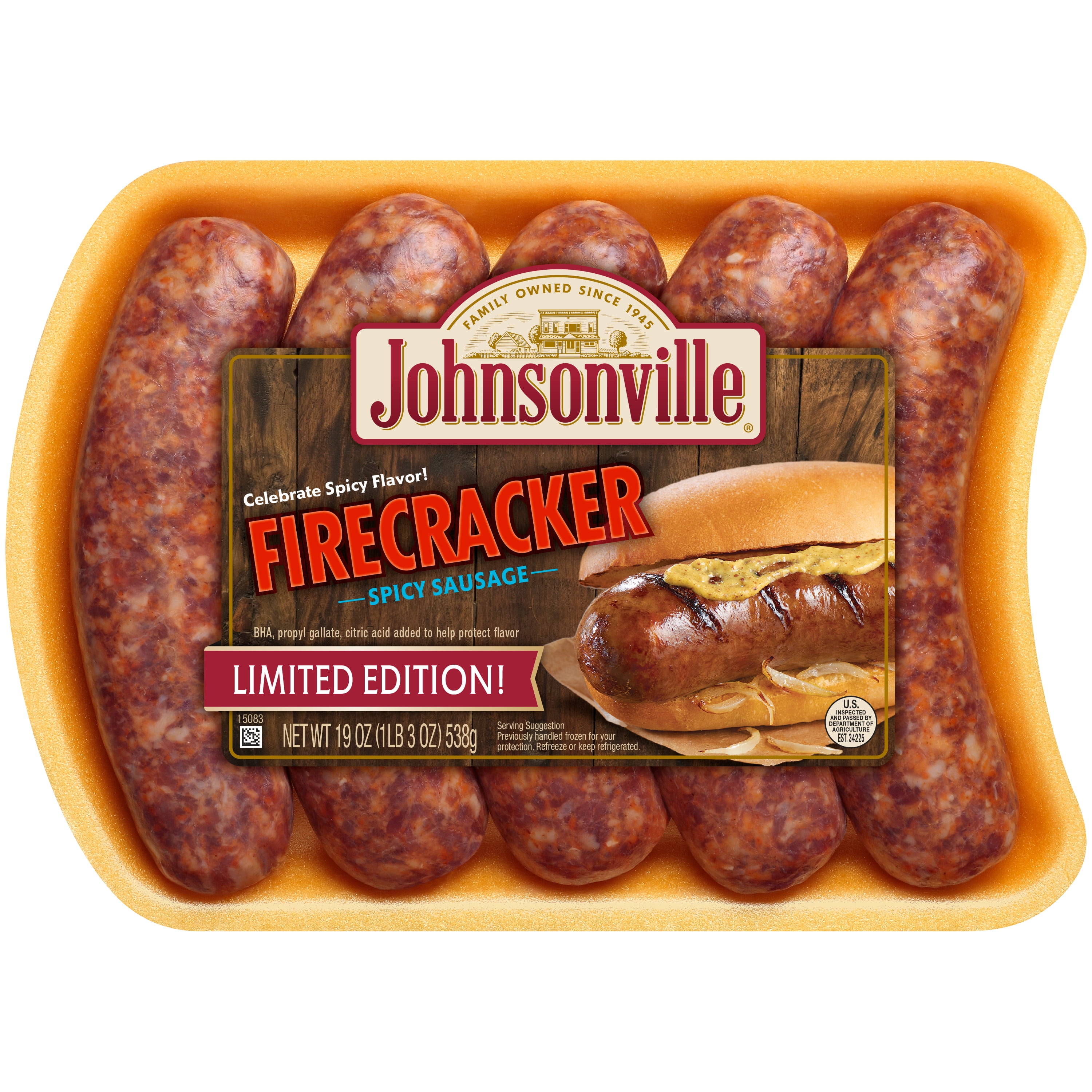 Johnsonville Firecracker Spicy Sausage 5 Links 19 Oz Walmart Com Walmart Com
