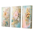 thumbnail image 3 of Designart "Golden Pink Lily Vintage Illustration IV" Lily Wall Art Set Of 3 - Modern Pink Canvas Set For Living Room Decor, 3 of 6
