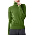 thumbnail image 3 of qucoqpe Turtleneck Sweaters for Women Long Sleeve Knit Layering Pullover Top Lightweight Fashion Base Layer Blouse, 3 of 6