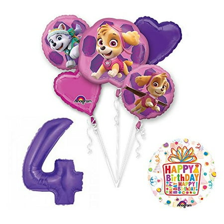 Sky Supply - PAW PATROL SKYE & EVEREST 4th Birthday Party Balloons Decoration Supplies Cha...