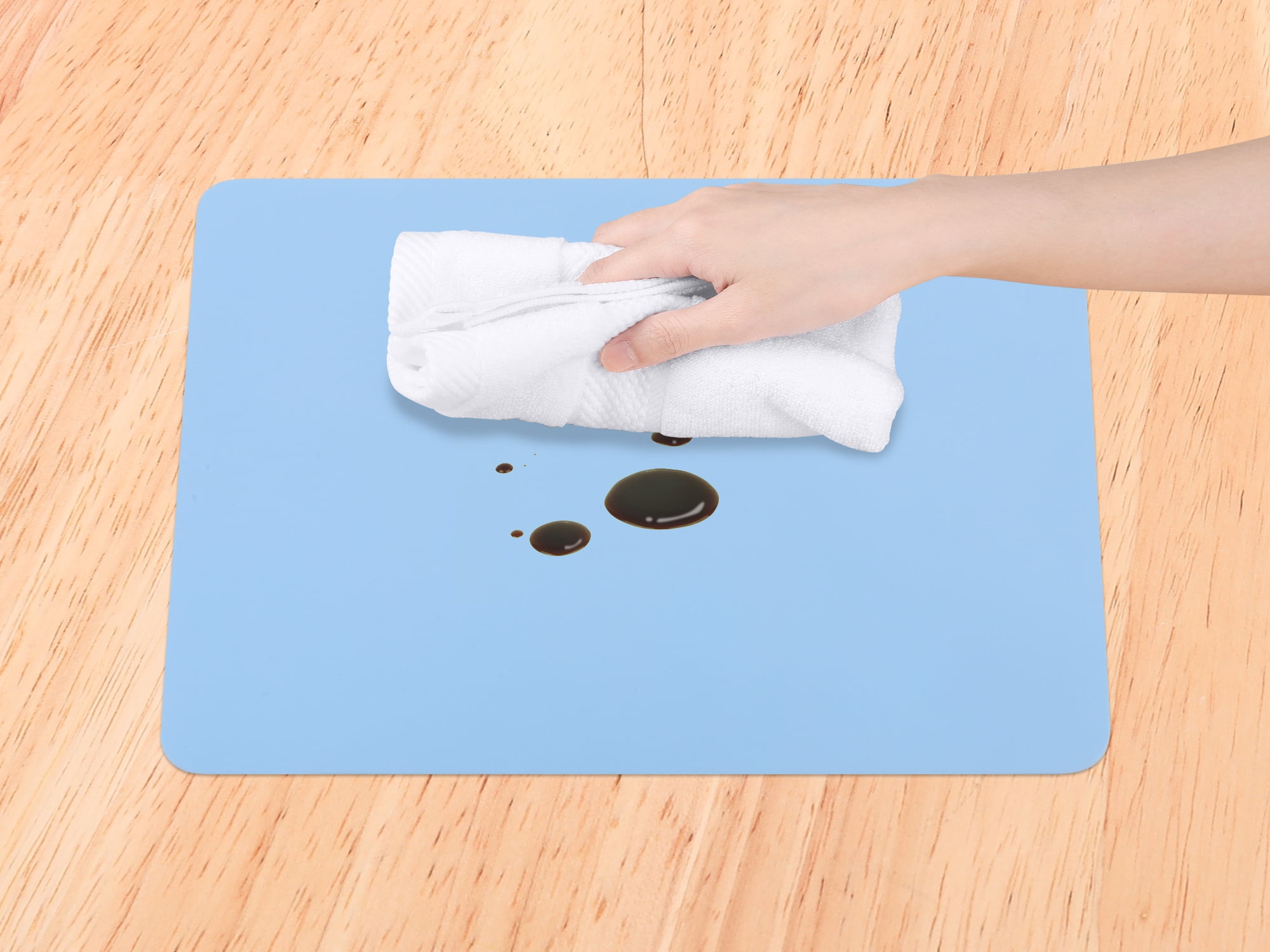 Unique Bargains Set of 6 Silicone Placemats for Kitchen Dining Table Decor Blue