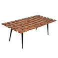 thumbnail image 3 of Contemporary Home Living Weaved Wooden Coffee Table - 48" - Honey Gold Finish, 3 of 6