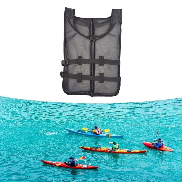Chaleco de natación ligero, portátil, con correas ajustables, chaleco de flotabilidad para Negro