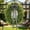 💖 Green_Base#12, variant on Artificial Green Fern Wreath for Front Door with Black and White Striped Bow, 14 Inch Outdoor Farmhouse Door Decor, All Season Faux Greenery Garland