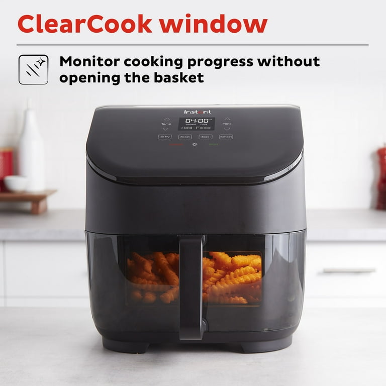 Instant Vortex 5qt Single Basket 4-in-1 Air Fryer Oven with ClearCook Window, Black